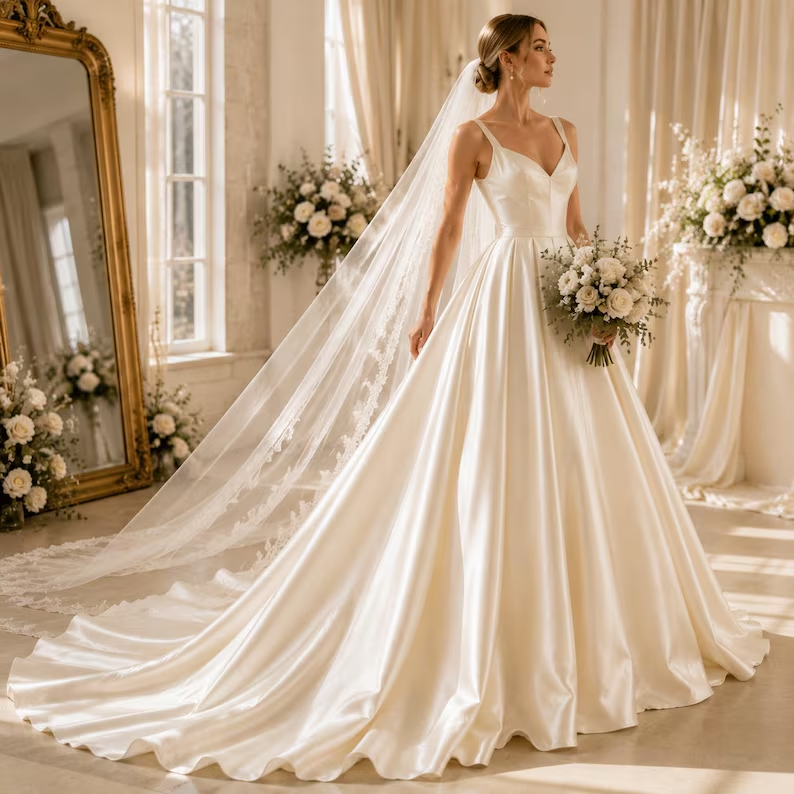 Ivory Satin Fabric by the Yard – Wedding & Event Draping