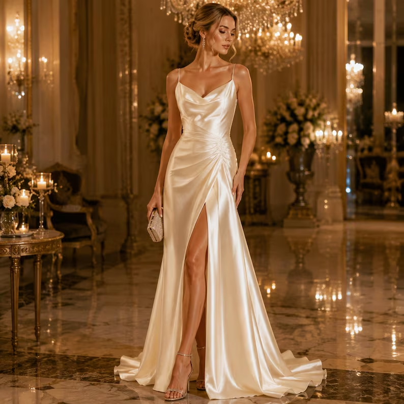 Ivory Satin Fabric by the Yard – Wedding & Event Draping