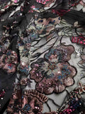 Beaded Sequin Lace Fabric | Multicolor Floral Tulle for Wedding Dress, Bridal Gown