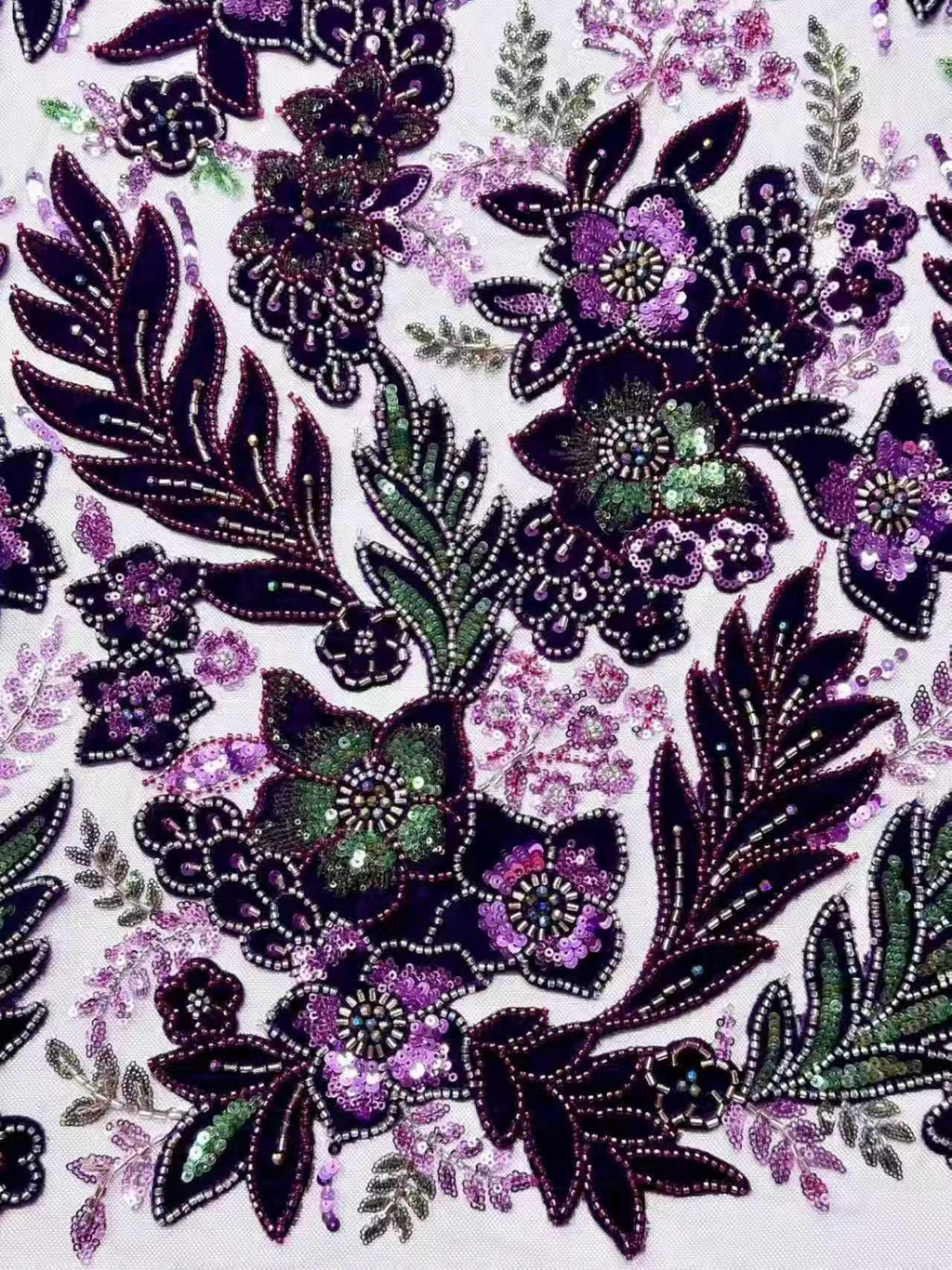 Tube Beaded Lace Fabric by the Yard | 3D Floral Sequin Tulle for Wedding Dress Bridal Gown | Luxury Embroidered Mesh Fabric 6 Colors 52"