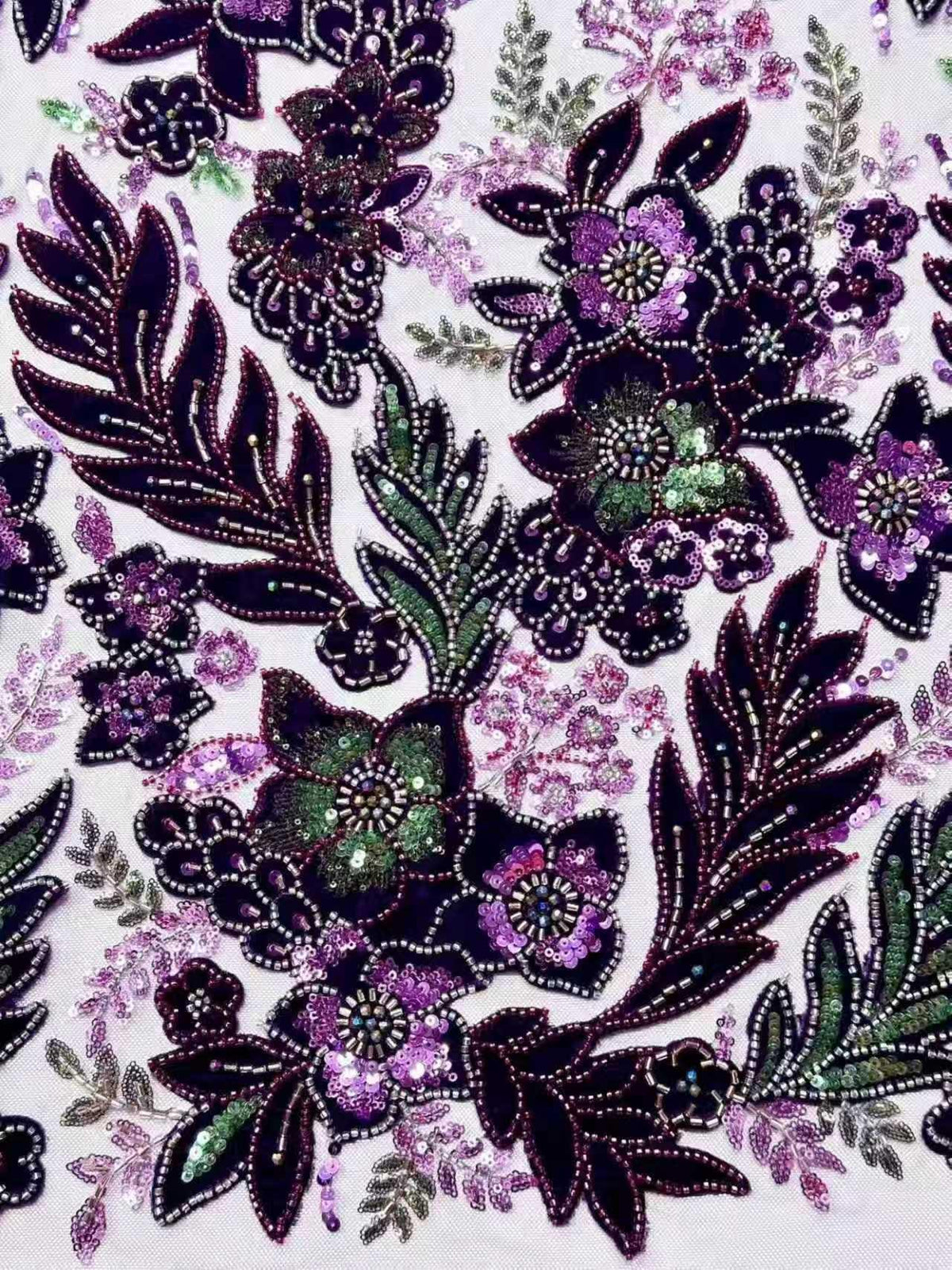 Tube Beaded Lace Fabric by the Yard | 3D Floral Sequin Tulle for Wedding Dress Bridal Gown | Luxury Embroidered Mesh Fabric 6 Colors 52"