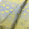 Luxury Floral Jacquard Fabric by the Yard, Gold Green Wedding Dress Material, Couture Evening Gown Fabric, Elegant Designer Fabric