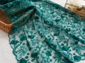 Emerald Green Sequin Lace Fabric by the Yard, Floral Embroidered Tulle Mesh, Luxury Bridal Lace for Wedding Dress, Evening Gown Sewing