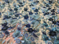Blue Floral Beaded Lace Fabric by the Yard, 3D Sequin Embroidered Tulle Mesh, Prom Dress Evening Gown Bridal Couture Fabric