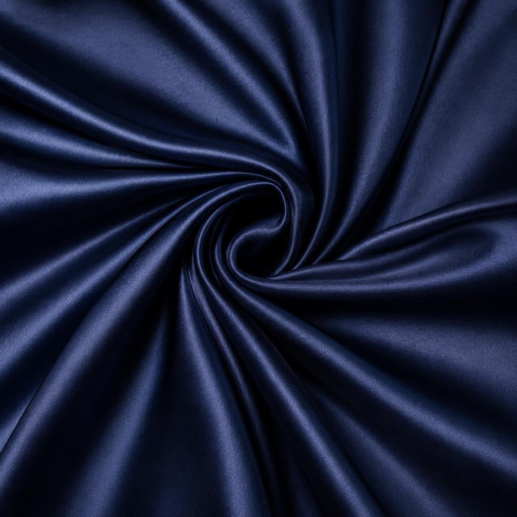 Navy Blue Stretch Satin Fabric by the Yard