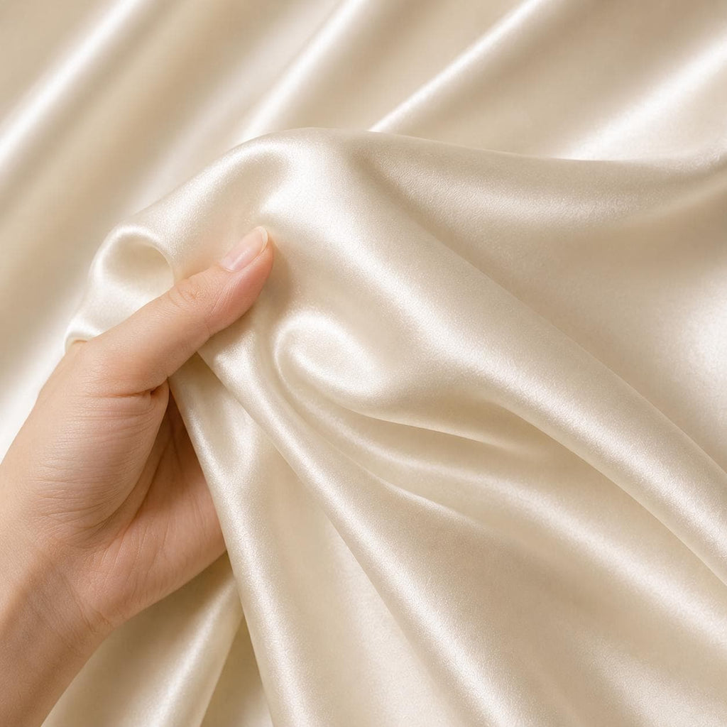 Satin Fabric by the Yard, Luxury Bridal, Wedding Dress Fabric, Soft Ivory Satin Material, Bridesmaid Dress Fabric, Tablecloth Fabric, 58/60