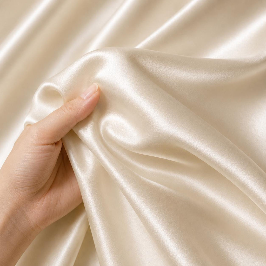 Satin Fabric by the Yard, Luxury Bridal, Wedding Dress Fabric, Soft Ivory Satin Material, Bridesmaid Dress Fabric, Tablecloth Fabric, 58/60
