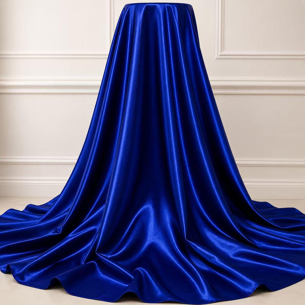 Blue Satin Fabric by the Yard, Luxury Satin Material, Prom Dress Fabric, Pageant Gown Fabric, Evening Wear Fabric, Tablecloth Fabric, 58/6