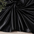 Black Satin Fabric by the Yard, Stretch Satin Fabric, Silky Dress Fabric, Prom Gown Material, Wedding & Evening Wear Fabric, 58/60 Inch Wide