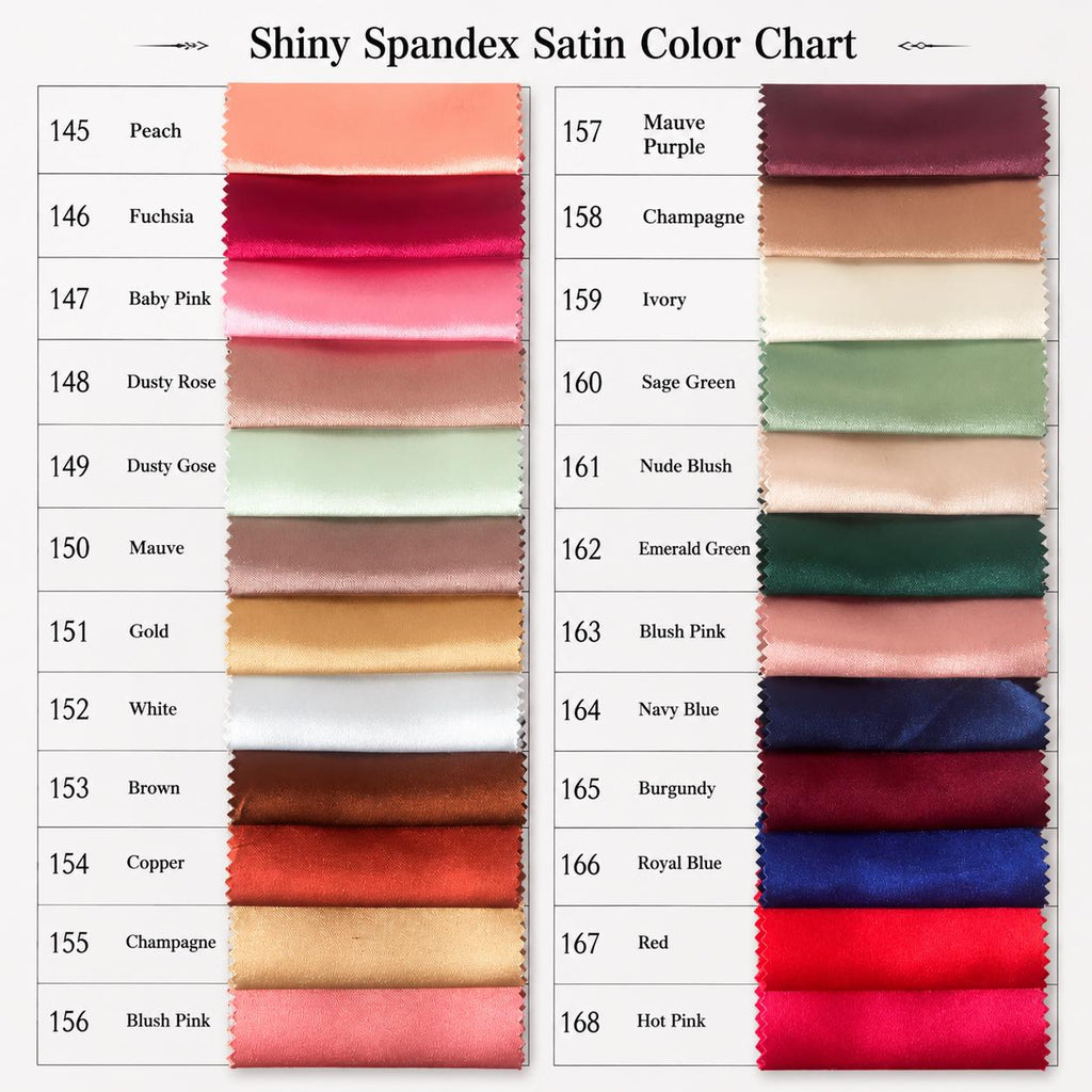 Stretch Satin Fabric by the Yard, 192 Shades Silky Shiny Bridal Satin for Wedding Dresses, Bridesmaid & Prom Evening Gown Material