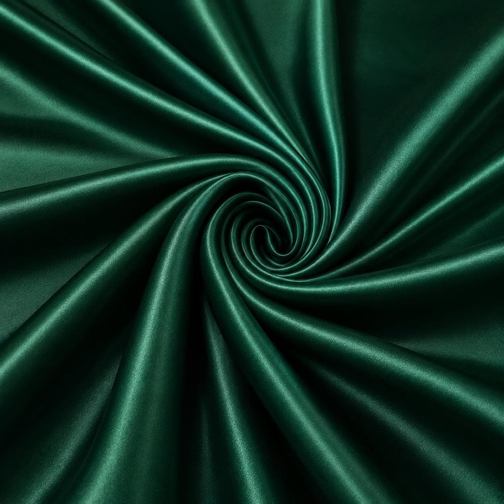 Emerald Green Satin Fabric by the Yard, Luxury Holiday Wedding Fabric for Winter Bridesmaids, Christmas Decor and Formal Events