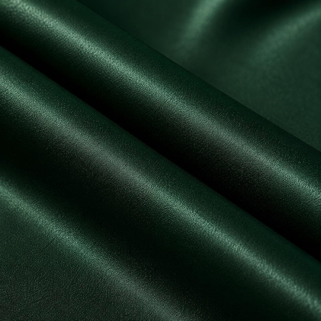 Hunter Green Stretch Satin Fabric by the Yard, Luxury Satin for Forest Wedding Bridesmaid Dresses, Bridal Gowns and Formal Sewing