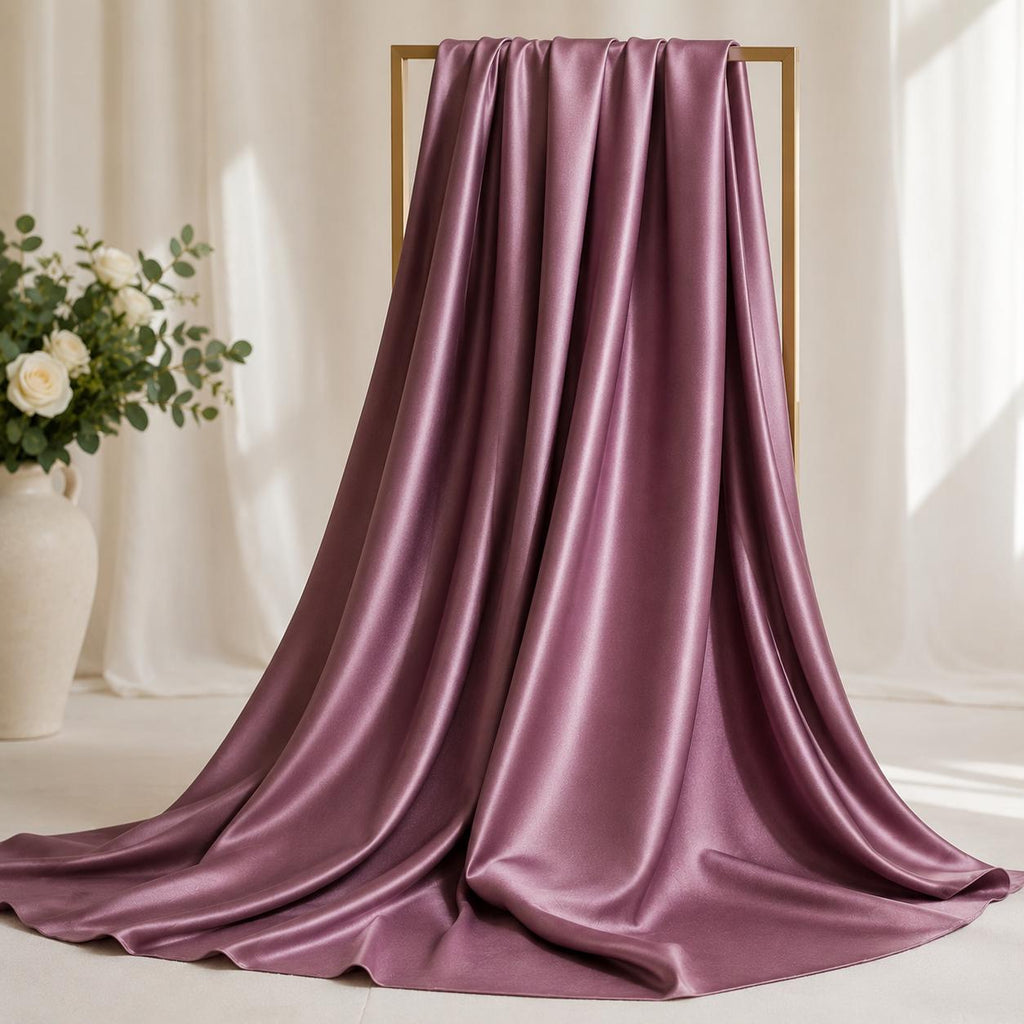 Mauve Stretch Satin Fabric by the Yard, Luxury Satin for Spring Garden Wedding Bridesmaid Dresses, Bridal Gowns and Formal Sewing, 58/60