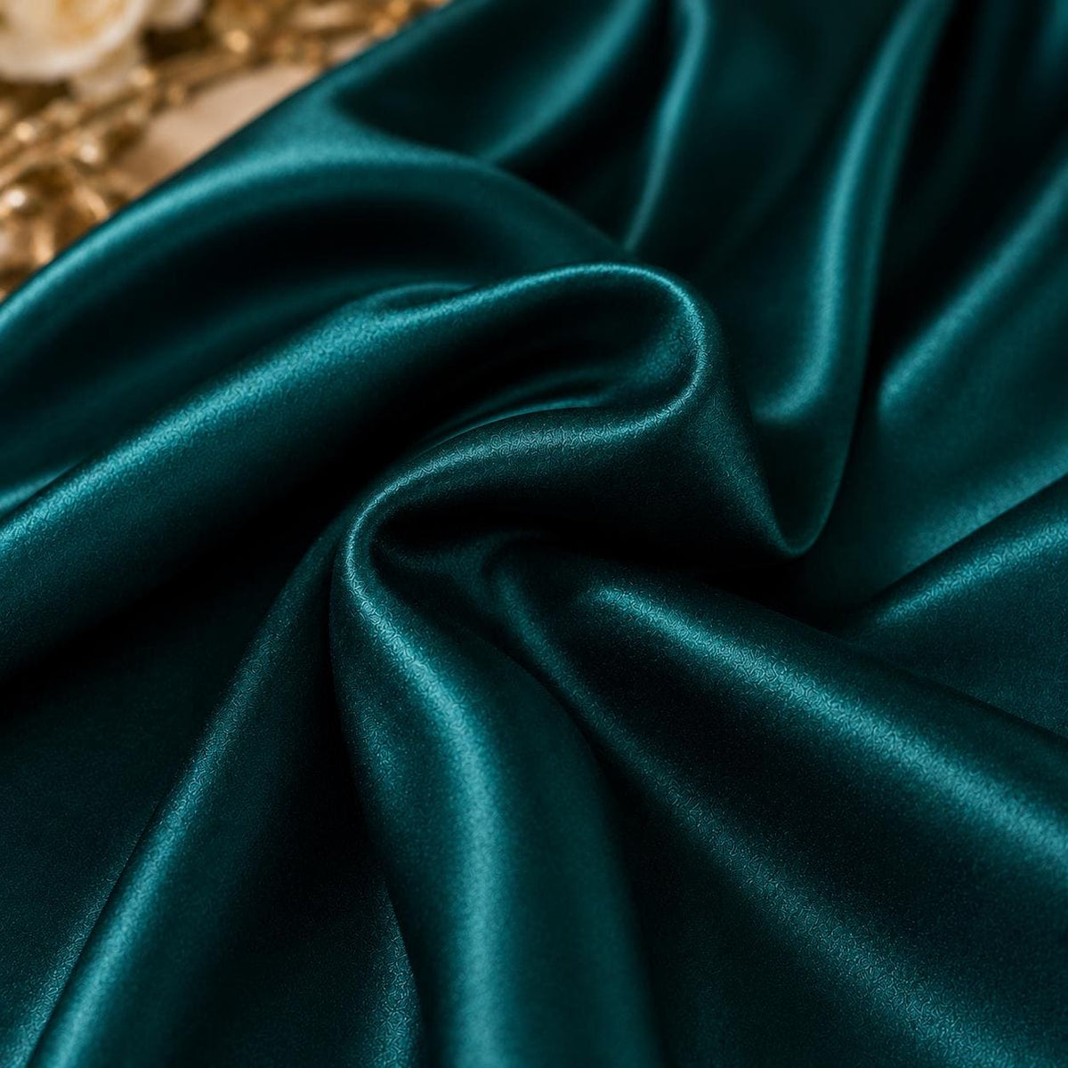 Emerald Teal Stretch Satin Fabric by the Yard, Premium Satin Fabric for Bridesmaid Dresses, Wedding Gowns and Formal Wear