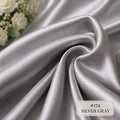 Silver Gray Stretch Satin Fabric by the Yard