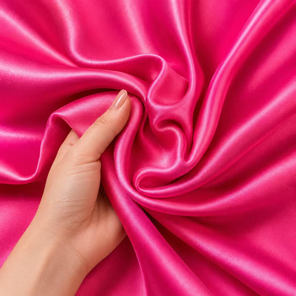 Hot Pink Satin Fabric by the Yard, Luxury Satin Material, Prom Dress Fabric, Barbie Pink Fabric,Gown Fabric, Event Decor Fabric, 58/60