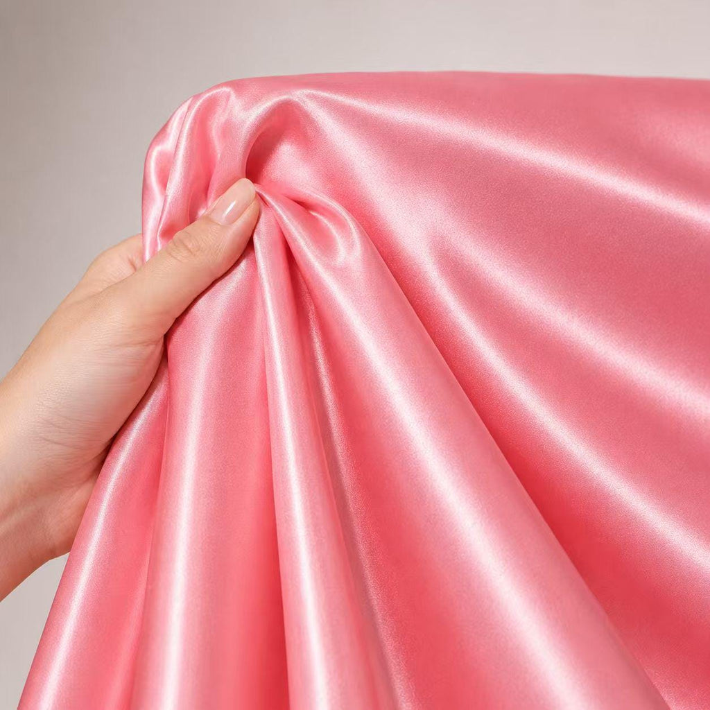 Rose Pink Satin Fabric by the Yard