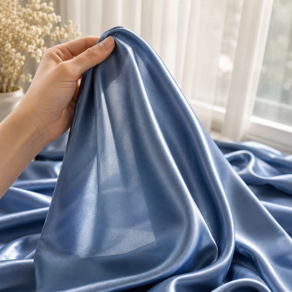 Dusty Blue Satin Fabric by the Yard