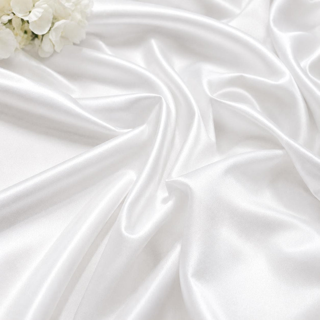 White Satin Fabric by the Yard, Luxury Bridal Satin Material, Silky Wedding Dress Fabric, Soft Bridesmaid Fabric, Prom Gown Fabric, 58/60