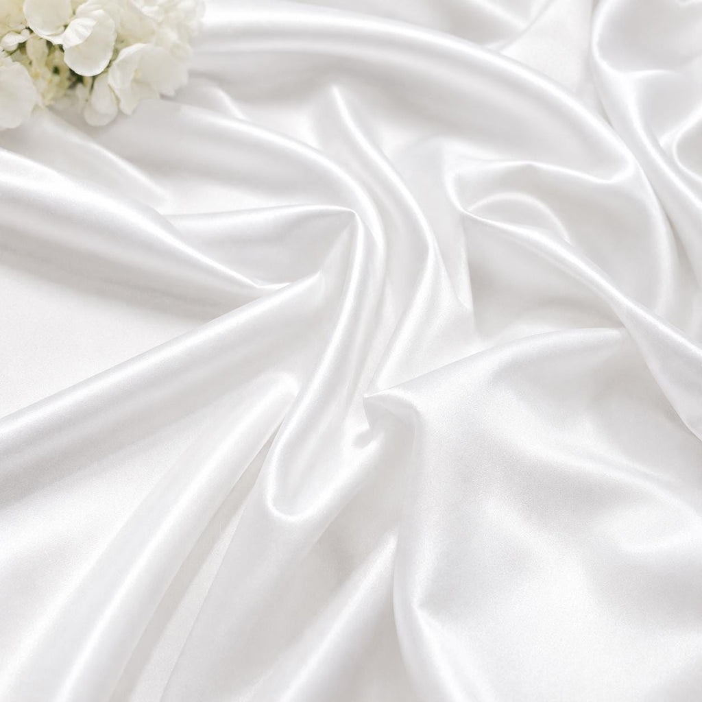 White Satin Fabric by the Yard, Luxury Bridal Satin Material, Silky Wedding Dress Fabric, Soft Bridesmaid Fabric, Prom Gown Fabric, 58/60