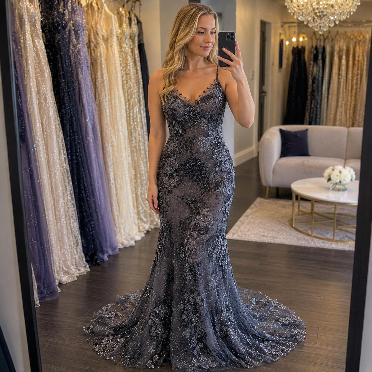 Luxury Beaded Lace Fabric by the Yard, Couture Floral Embroidered Tulle, Heavy Sequin & Bugle Bead Lace, Bridal Gown, Prom Dress,
