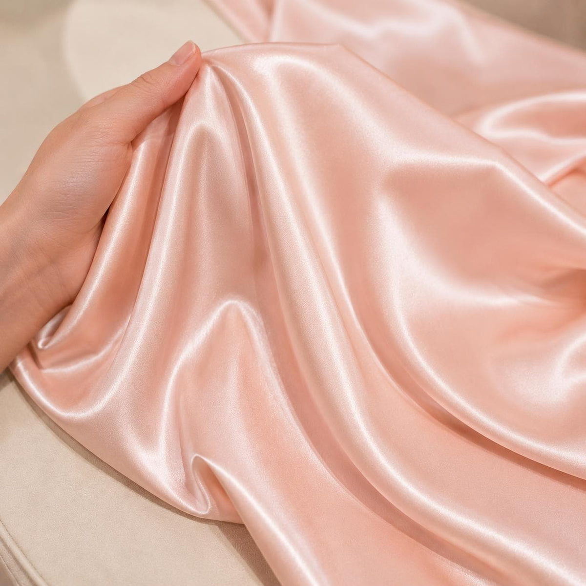 Blush Pink Satin Fabric by the Yard, Wedding Decor Fabric, Luxury Satin for Table Runners, Backdrops and Event Styling
