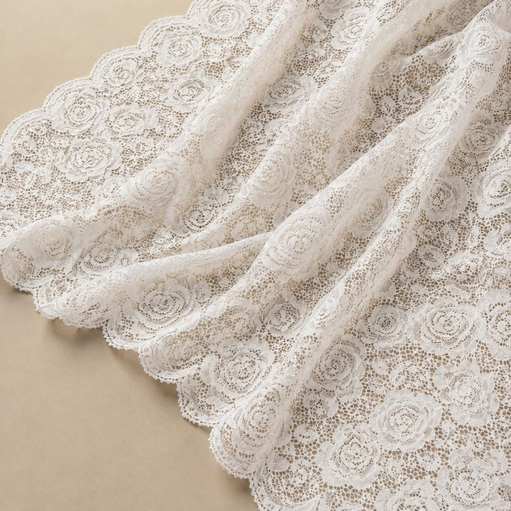 Designer Embroidered Lace Fabric by the Yard, Luxury Floral Beaded Mesh for Couture Fashion, Runway Dress, Custom Gown & High End Sewing