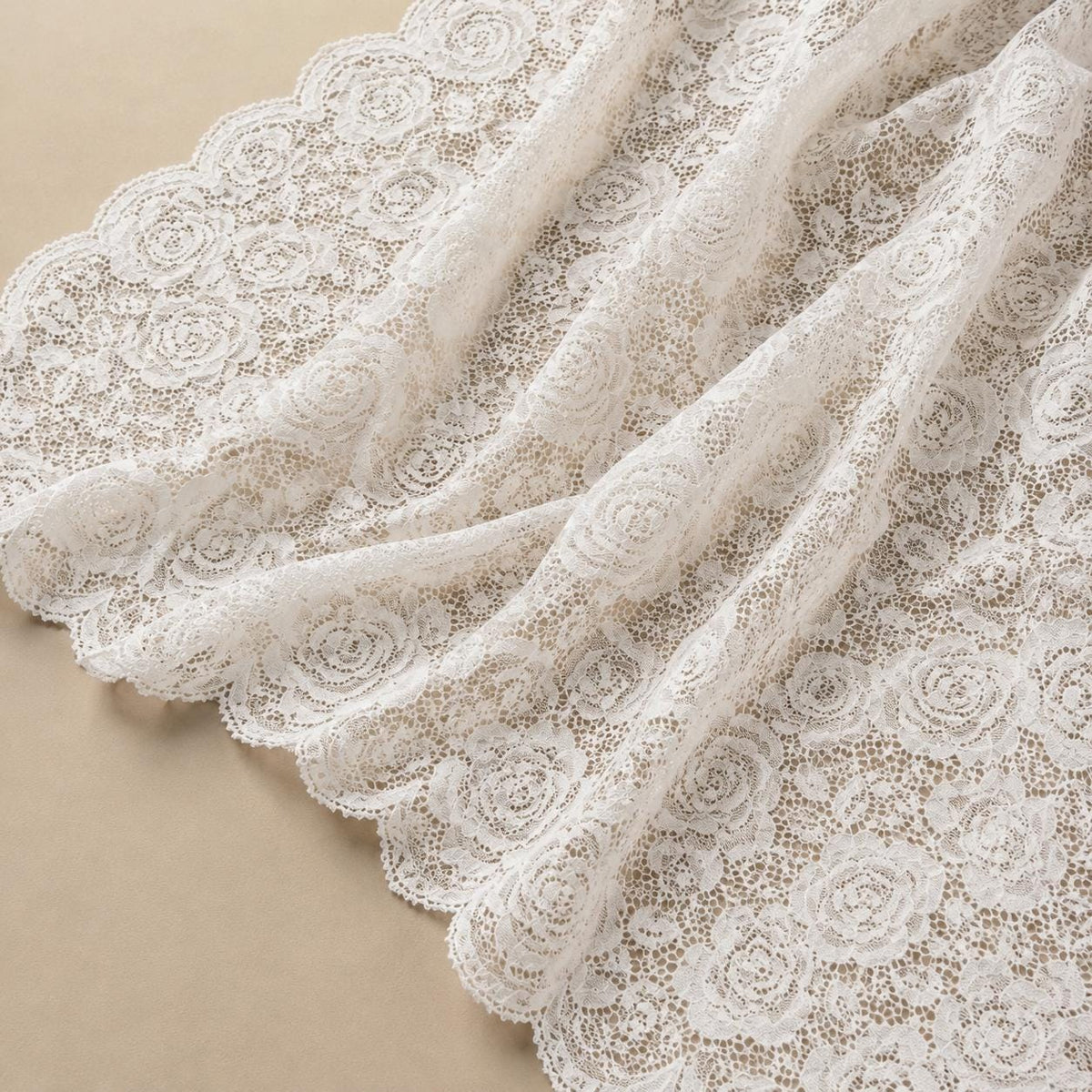 Designer Embroidered Lace Fabric by the Yard, Luxury Floral Beaded Mesh for Couture Fashion, Runway Dress, Custom Gown & High End Sewing