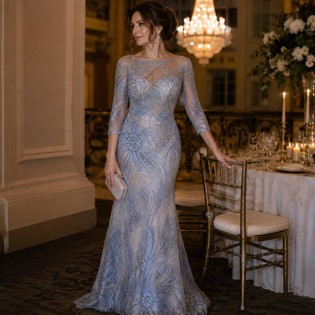 Designer Beaded Embroidery Fabric, Luxury Couture Tulle Lace by the Yard, High Fashion Mesh for Custom Gowns & Runway Dresses