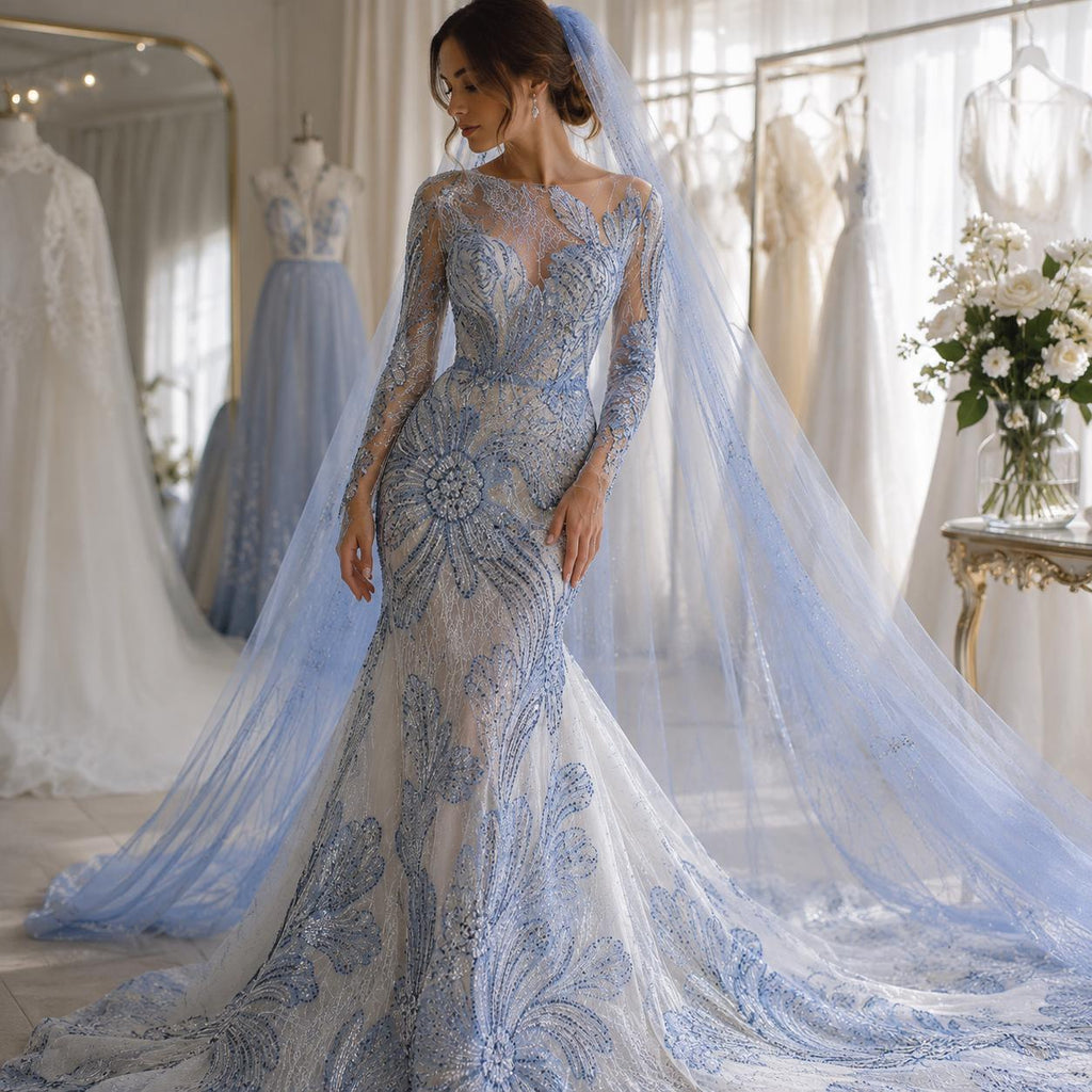 Designer Beaded Embroidery Fabric, Luxury Couture Tulle Lace by the Yard, High Fashion Mesh for Custom Gowns & Runway Dresses