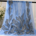 Designer Beaded Embroidery Fabric, Luxury Couture Tulle Lace by the Yard, High Fashion Mesh for Custom Gowns & Runway Dresses
