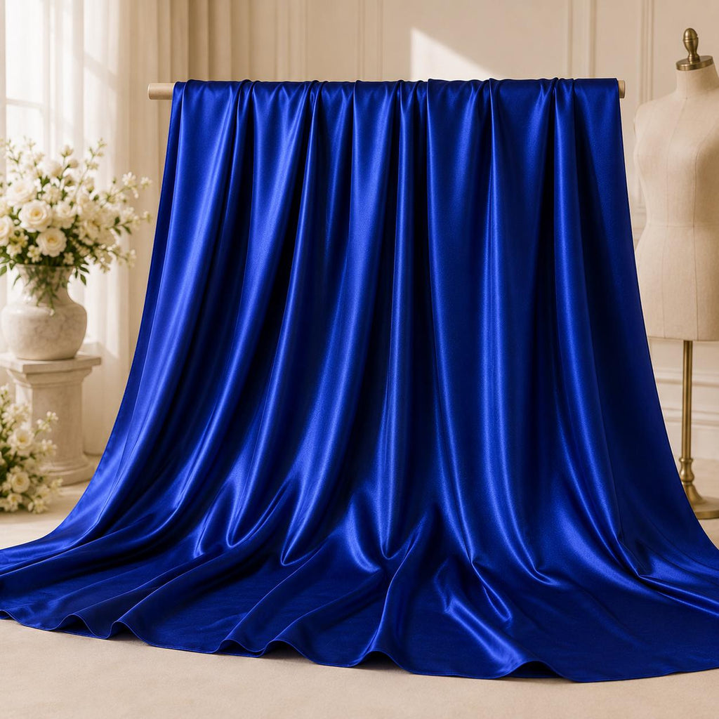 Royal Blue Stretch Satin Fabric by the Yard