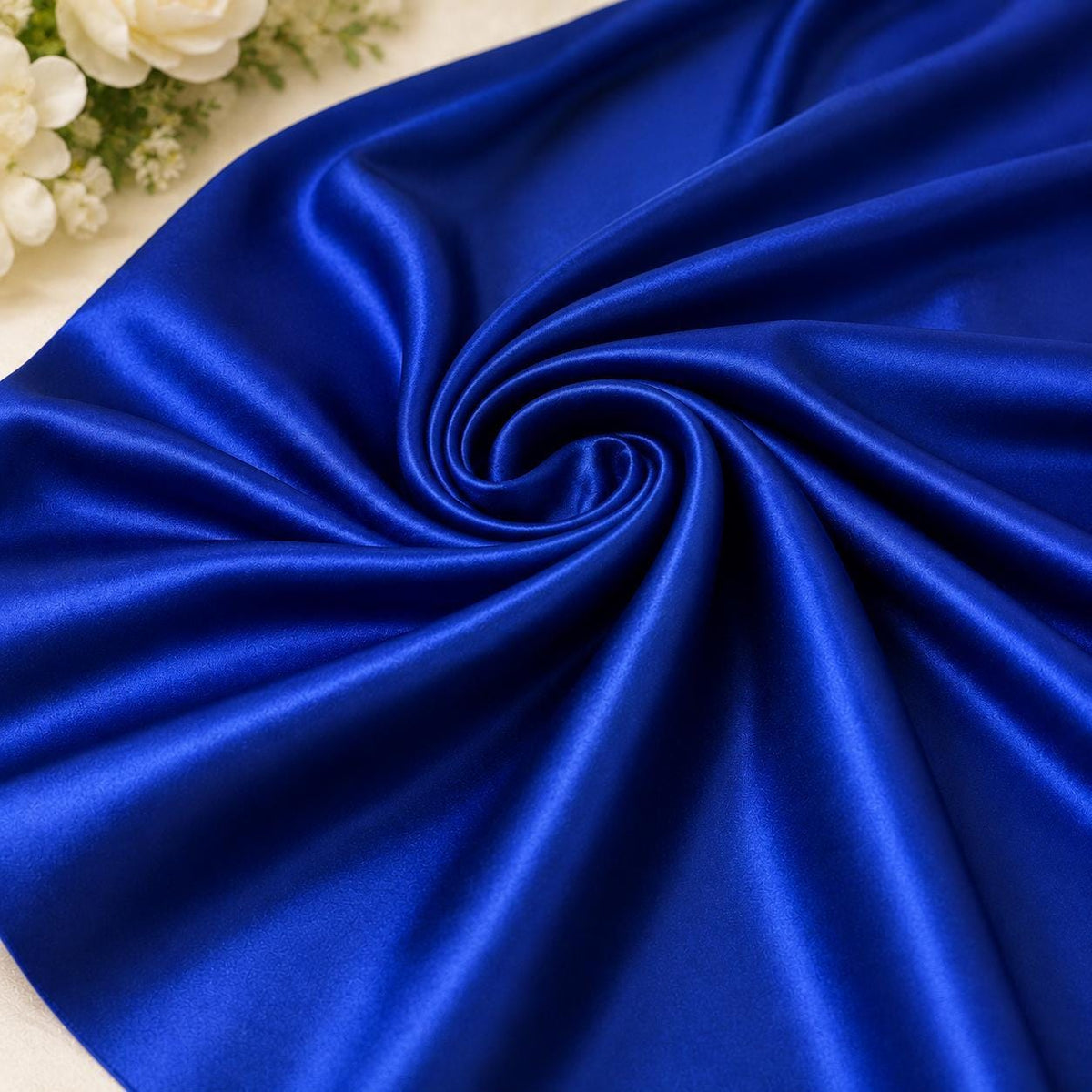 Royal Blue Stretch Satin Fabric by the Yard