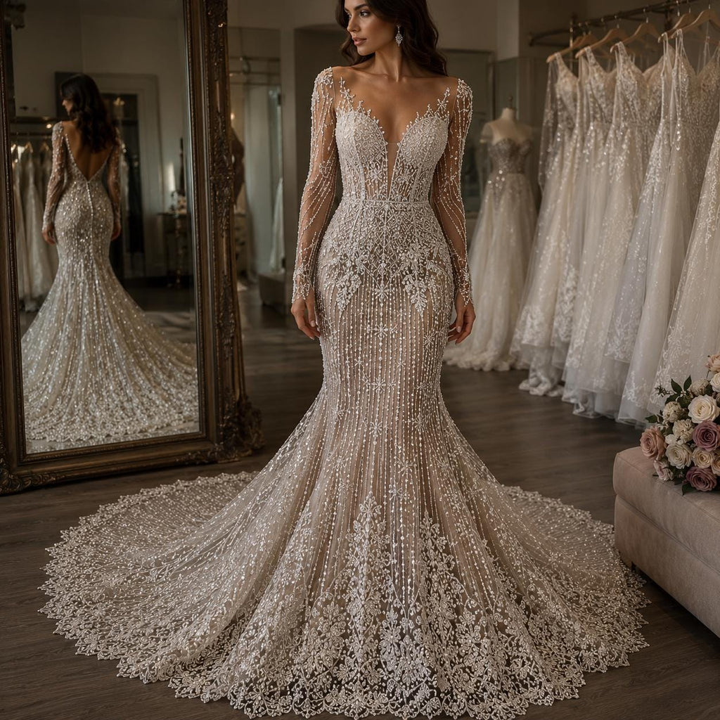 Luxury Couture Beaded Lace Fabric, Heavy Pearl Embroidered Tulle by the Yard, Evening Gown Fabric, Fashion Designer Mesh