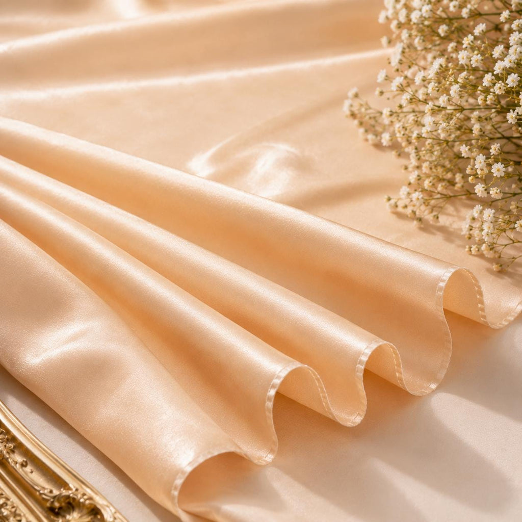 Champagne Satin Fabric by the Yard, Luxury Dress Fabric for Evening Gowns, Prom Dresses, Cocktail Dresses, Formal Wear & Designer Sewing