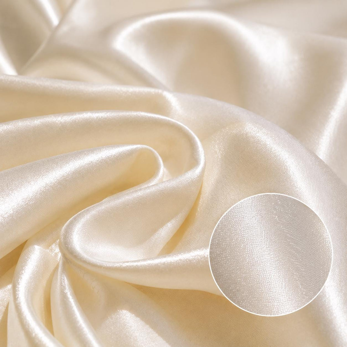 Ivory Silky Satin Fabric by the Yard, Premium Polyester Satin for Wedding Decor, Table Styling, Event Draping & DIY Crafts