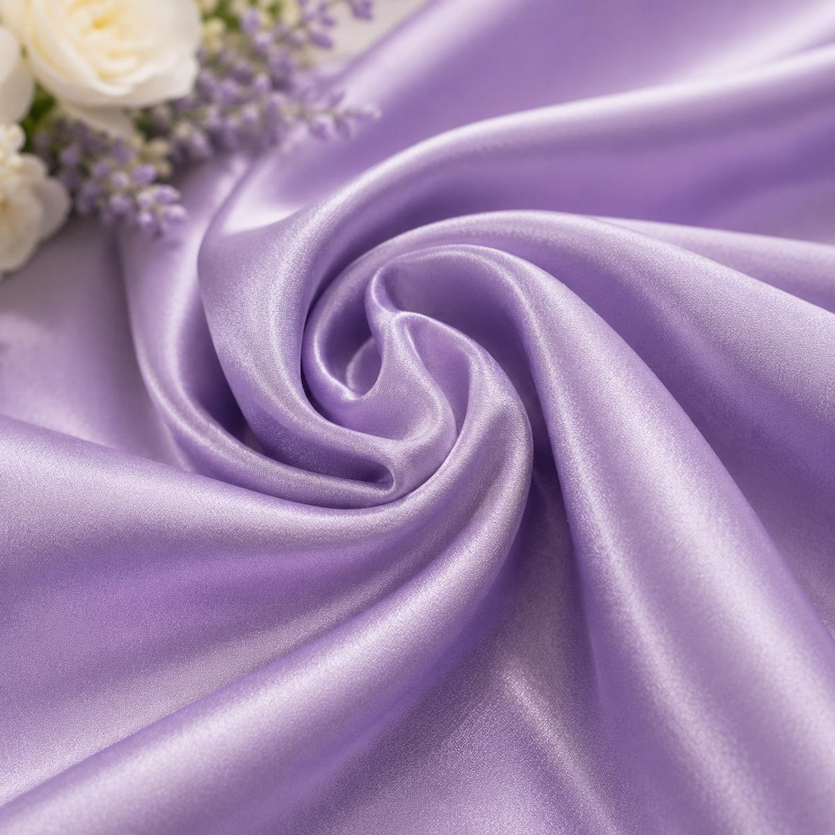 Lavender Stretch Satin Fabric by the Yard, Premium Satin Fabric for Prom Dresses, Evening Gowns and Formal Wear