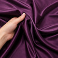 Plum Purple Stretch Satin Fabric by the Yard, Luxury Satin Fabric for Pageant Dresses, Prom Gowns and Evening Wear