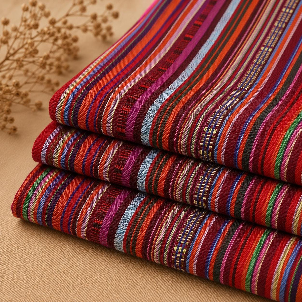 Southwestern Fabric by the Yard, Boho Upholstery Fabric, Tribal Woven Textile, Ethnic Stripe Fabric for Table Runner, Pillow Cover