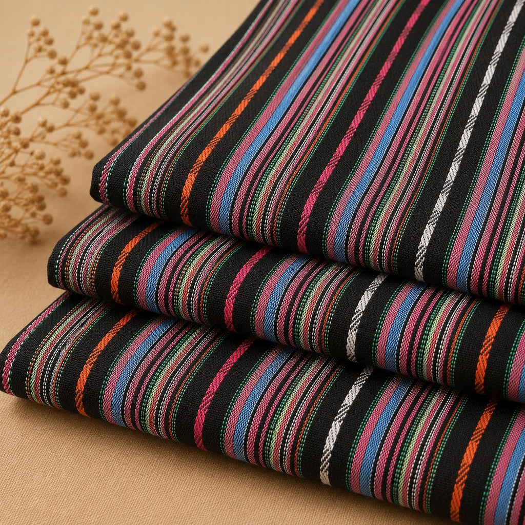 Table Runner Fabric by the Yard, Southwestern Woven Textile, Boho Stripe Fabric, Rustic Dining Decor, Ethnic Fabric for DIY Table Linen