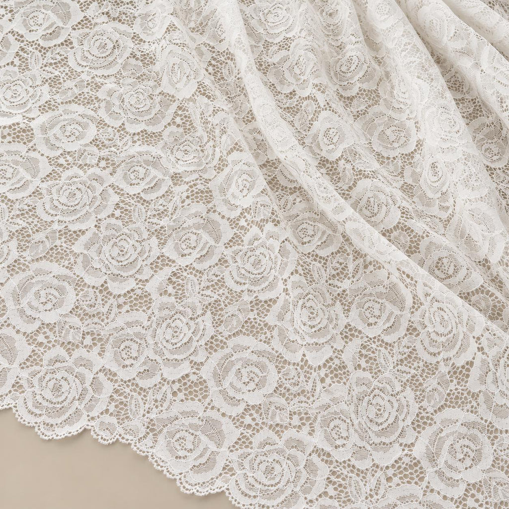 Designer Embroidered Lace Fabric by the Yard, Luxury Floral Beaded Mesh for Couture Fashion, Runway Dress, Custom Gown & High End Sewing