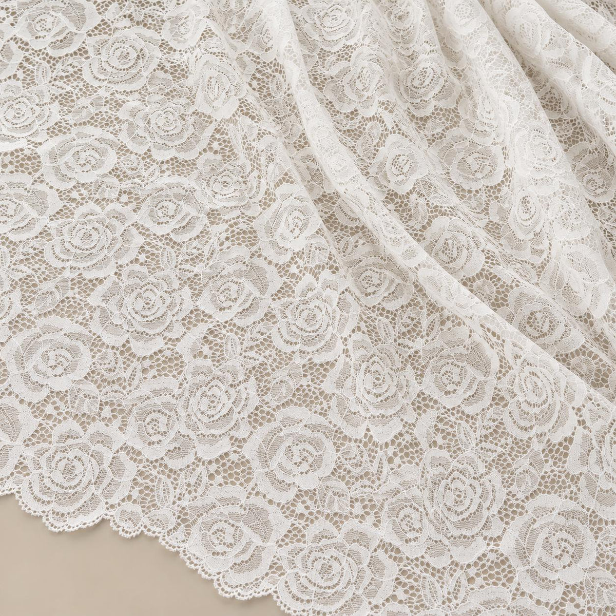 Designer Embroidered Lace Fabric by the Yard, Luxury Floral Beaded Mesh for Couture Fashion, Runway Dress, Custom Gown & High End Sewing