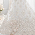 Luxury Beaded Bridal Lace Fabric by the Yard, Pearl Sequin Embroidery Tulle, Couture Wedding Dress Fabric, Luxury Wedding Gown Lace