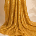 Sparkly Gold Mesh Fabric by the Yard, Full Sequin Fabric for Evening Dress, Pageant Gown, Costume, Wedding Decoration