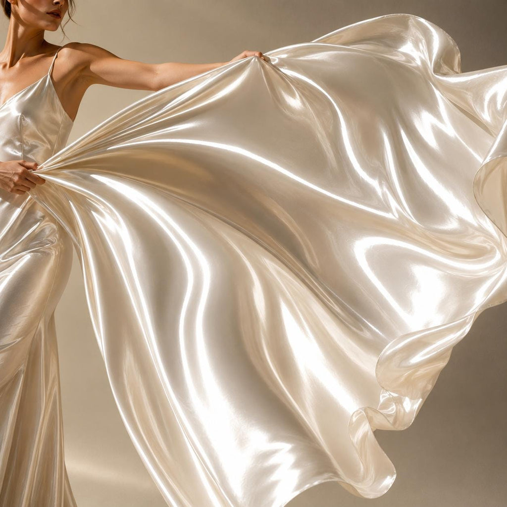 Mirror Gloss Satin Fabric by the Yard, Luxury Bridal Satin for Wedding Dresses, Formal Gown Fabric, Heavy Satin Material, Designer Sewing