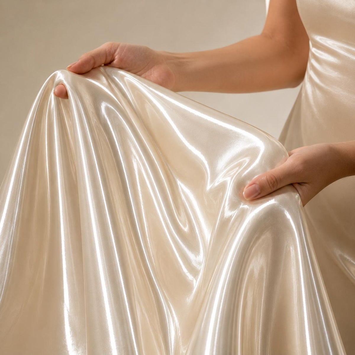 Mirror Gloss Satin Fabric by the Yard, Luxury Bridal Satin for Wedding Dresses, Formal Gown Fabric, Heavy Satin Material, Designer Sewing