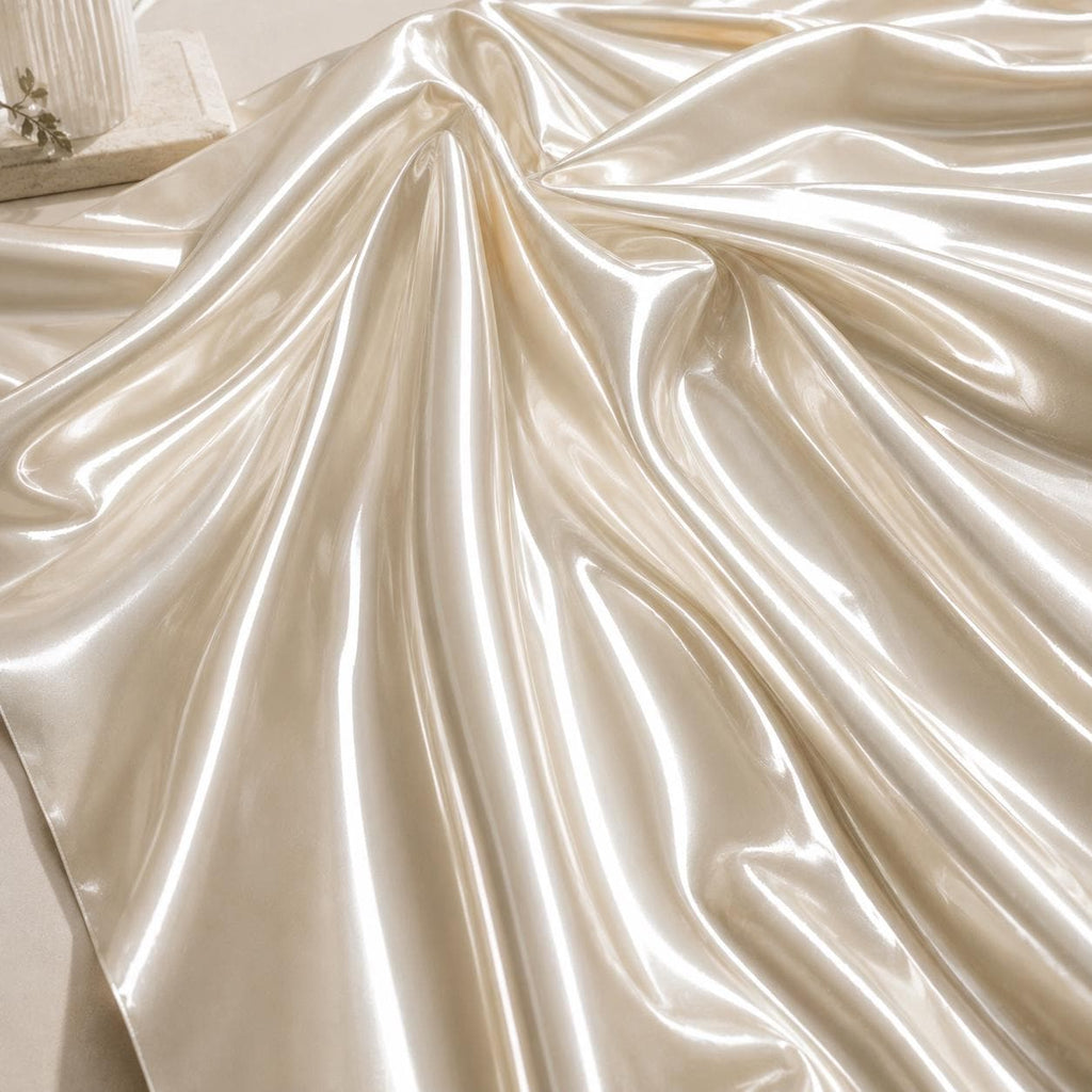 Mirror Gloss Satin Fabric by the Yard, Luxury Bridal Satin for Wedding Dresses, Formal Gown Fabric, Heavy Satin Material, Designer Sewing