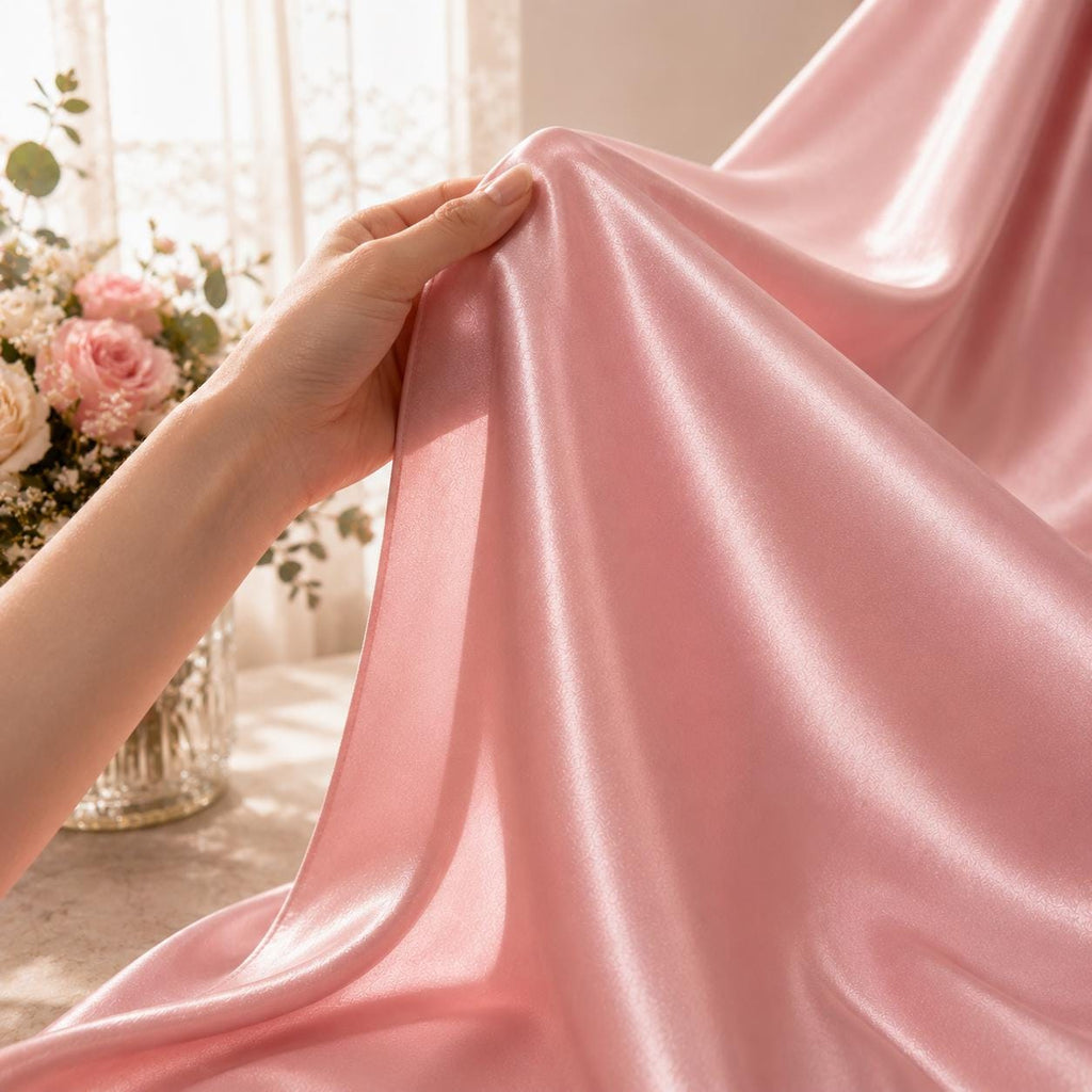 Blush Pink Satin Fabric by the Yard, Luxury Dress Fabric for Evening Gowns, Prom Dresses, Pageant Dresses, Cocktail Wear & Formal Sewing