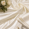 Ivory Silky Satin Fabric by the Yard, Premium Polyester Satin for Wedding Decor, Table Styling, Event Draping & DIY Crafts