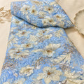 Designer 3D Floral Lace Fabric by the Yard, Heavy Beaded Embroidered Mesh for Couture Dresses, Luxury Bridal Fashion & Runway Designs